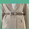 Womens Minimalist Style Derma Waist Belt Metal Pin Buckle Dress Shapewear Belt