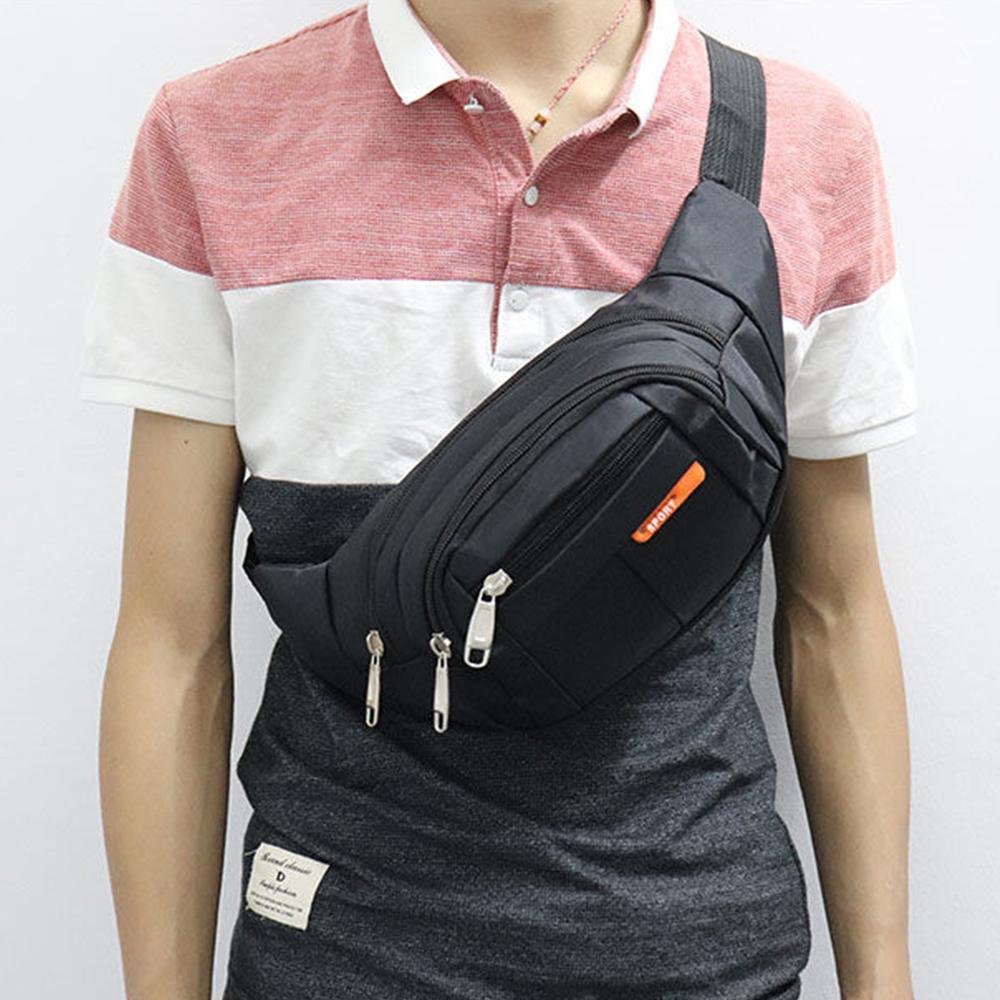 Modische Nylon-Taillentas Motion-Geldbörse Fanny Pack Wasserdicht Mehrfarbig Lässig Brust-Handtasche Reise