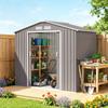 Garden Shed, Metal, 213 x 130 x 185 cm, Tool Storage, Grey