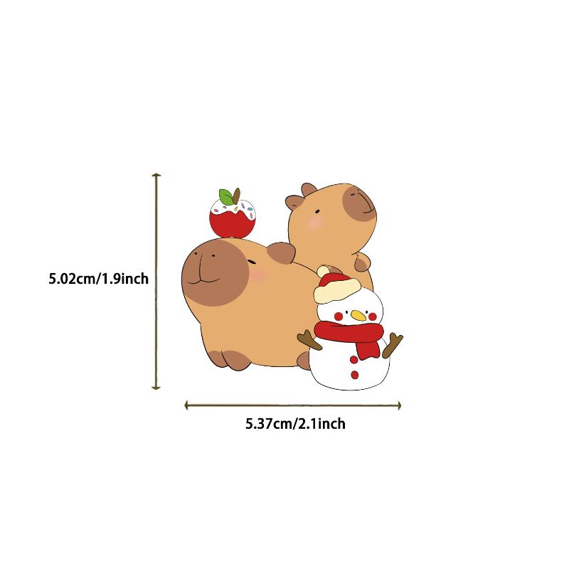 50Pcs Cute Christmas Capybara Stickers Diy Decoration Stationery Guitar Phone Notebook Scrapbook Creative Decals Kids Toys Gift
