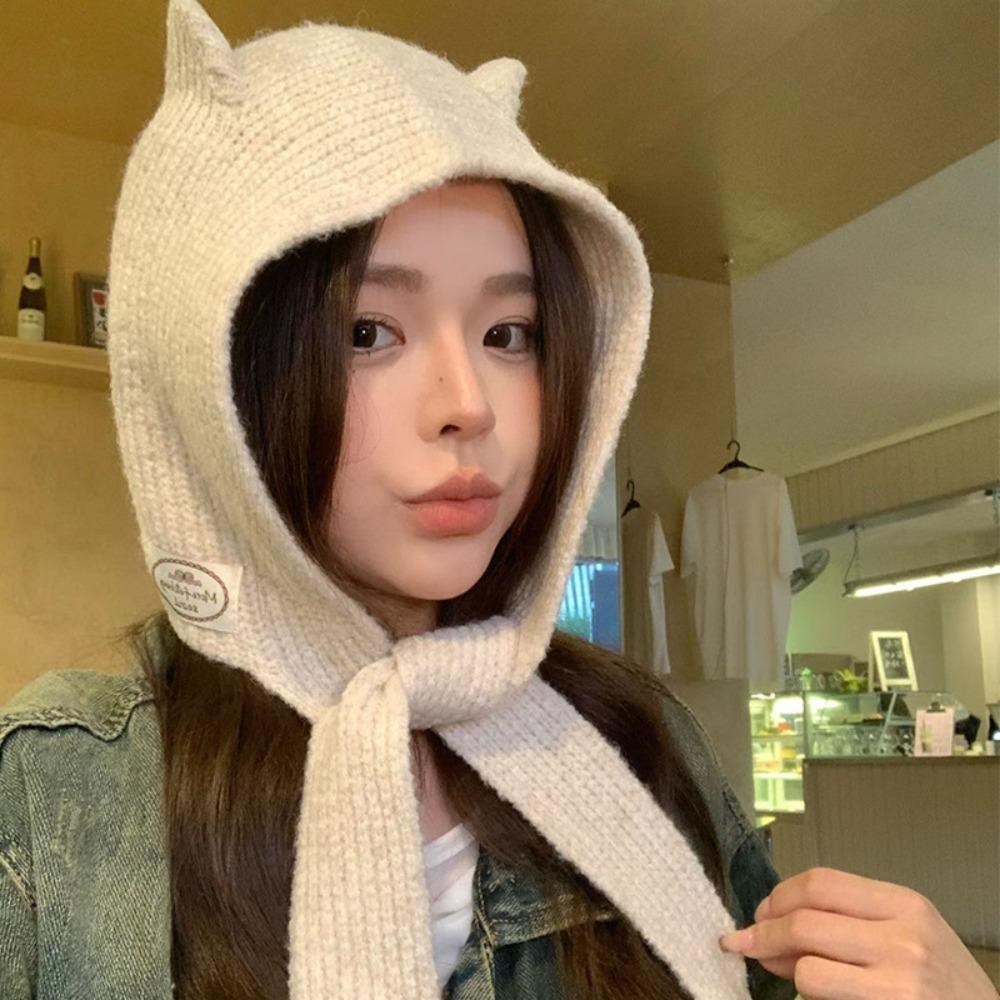 Korean Style Balaclava Hats Niche Bomber Hat Cute Scarf Hat  Women  Autumn Winter