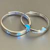 1/2Pcs  Blue Luminous Cat Dog Couple Rings Creative Glowing In The Dark Rings Jewelry For Men Women Valentine's Day Gift