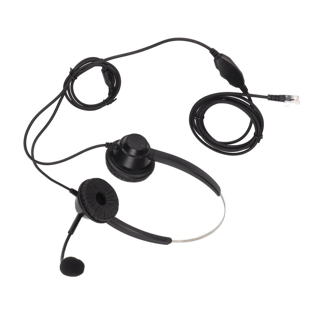 Customer Service Headset Noise Cancelling RJ9 Plug Binaural Wired Telephone Headphone with Mic for VOIP Phones
