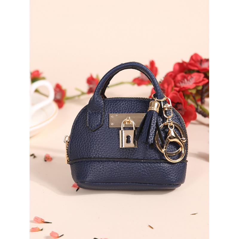 Chic Mini Coin Purse with Keychain - Korean Style