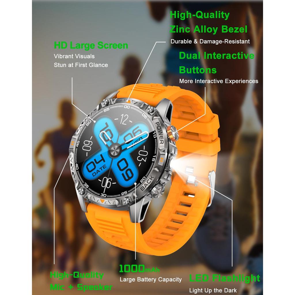 Smartwatch for outdoor sports, Bluetooth calling, compass, men's