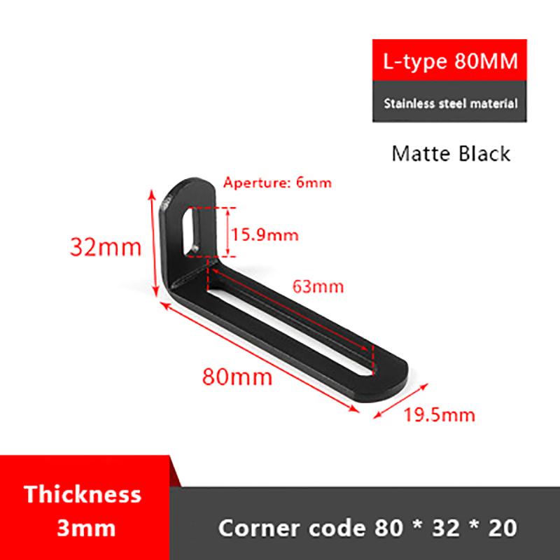 Stainless Steel Adjustable Angle Code Long Hole Activity 90 ° Right Angle Furniture Fixer L-shaped Shelf Bracket Connector