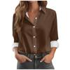 Women's Loose Fashion Shirts Solid Color Band Collar Long Sleeve Shirts Slim Tops
