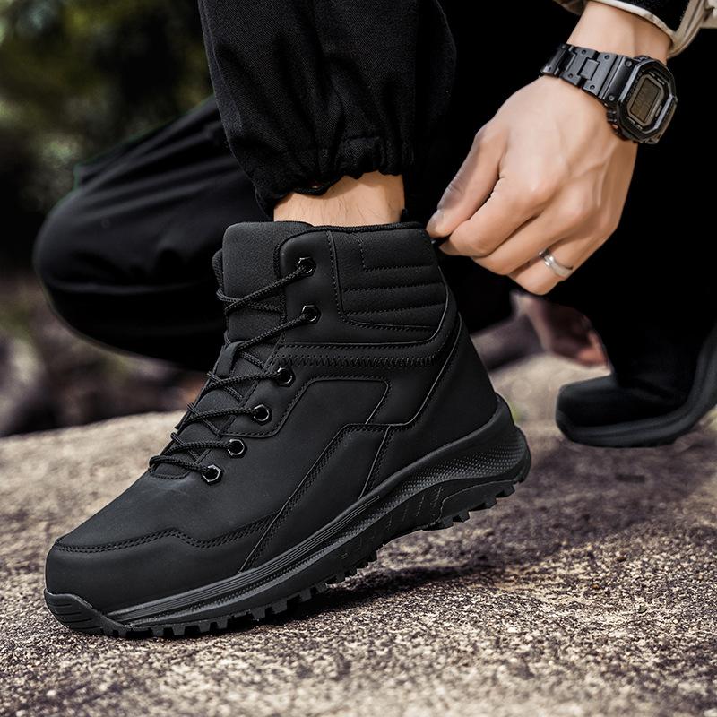 Autumn and Winter Large Size High-top Outdoor Sports Foreign Trade Mountaineering Shoes Travel Xiyin Velvet Hiking Shoes Men