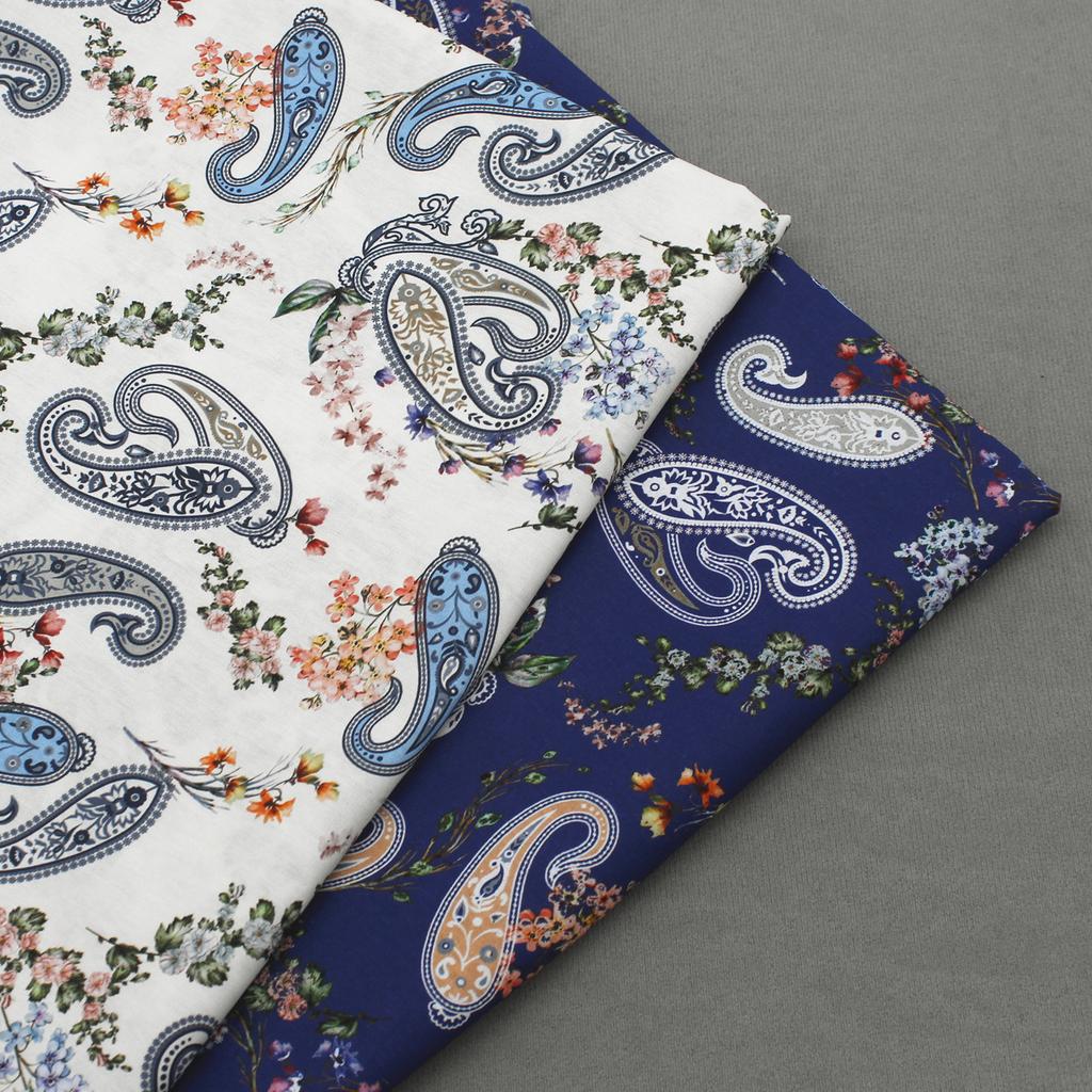 plin 100% Cotton Thin Fabric Paisley Flower Floral Cherry for DIY Summer Clothes Dress Shirt Blouse Quilt Craft