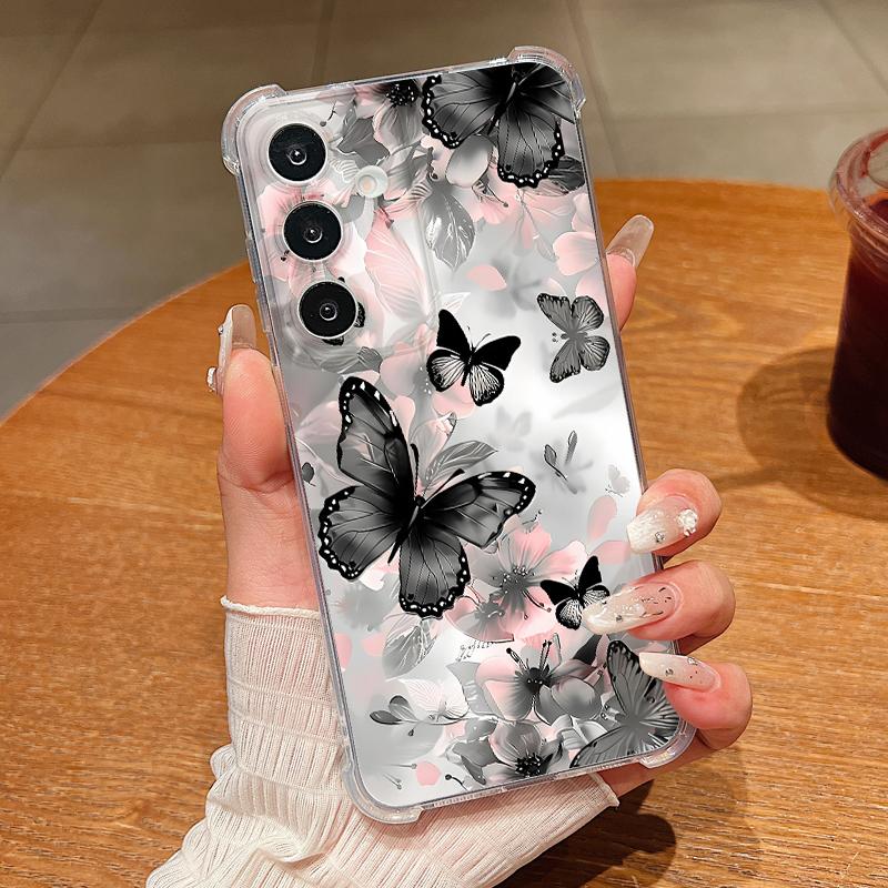 

Butterfly Flower Clear Phone Case For Samsung Galaxy A57 A37 A17 A56 A36 A55 A35 A26 A16 A25 A15 A54 A14 A53 Soft Silicone Cover Galaxy A57
