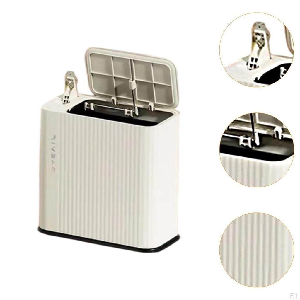 Slim Garbage Can Bathroom Bin with Lid Trash for Living Room