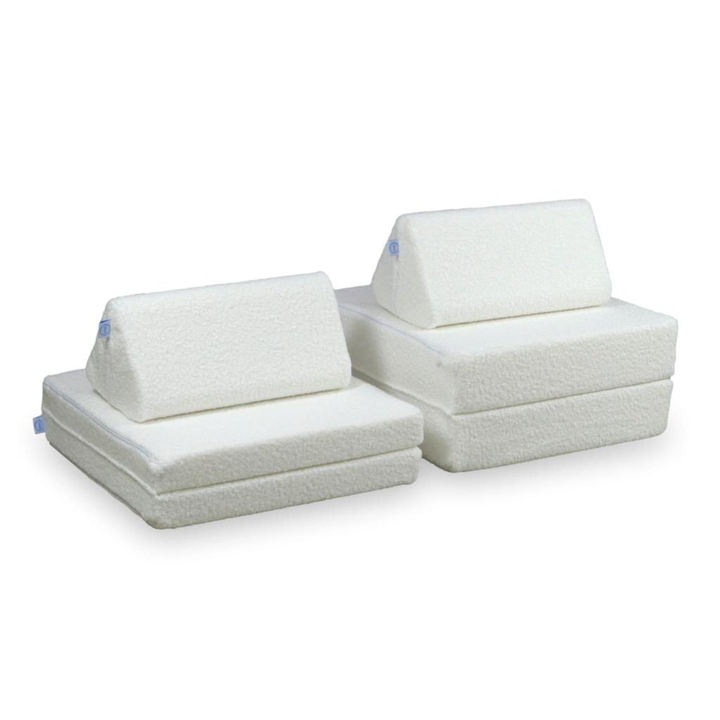 Montessori Komfort Bouclé Mini Spielsofa Weiß