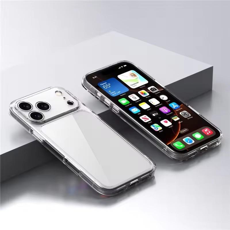 Luxusný Priehľadný Nárazuvzdorný Kryt pre iPhone 17Air 17 17Pro 17Pro Max Priehľadný Hybridný TPU+PC Ochranný Tvrdý Zadný Kryt