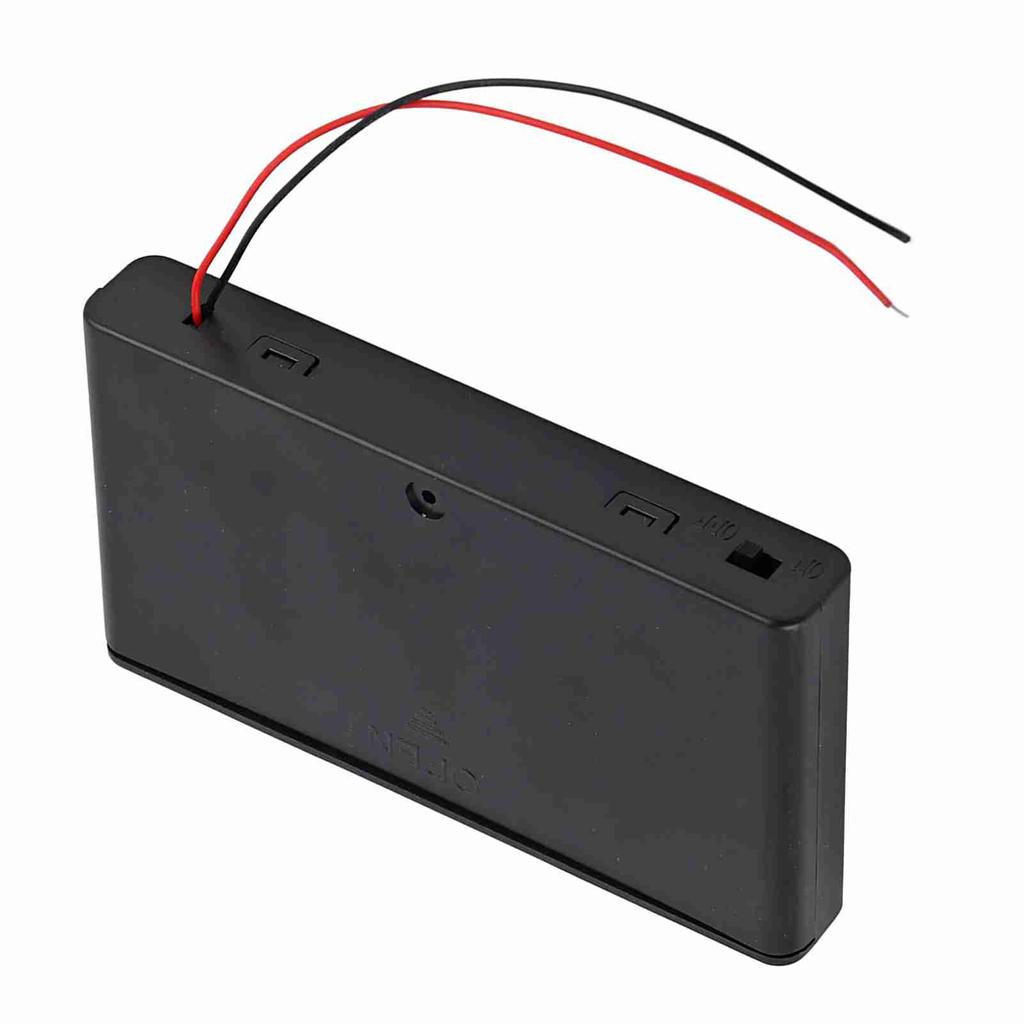 Portable 8pcs AA Battery Holder Battery Storage Box with Cover & Power Switch