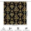 Golden Damask Shower Curtain Luxury Bath Decor For Home Bathroom Black Gold Waterproof Fabric 72X78 (183X200Cm)