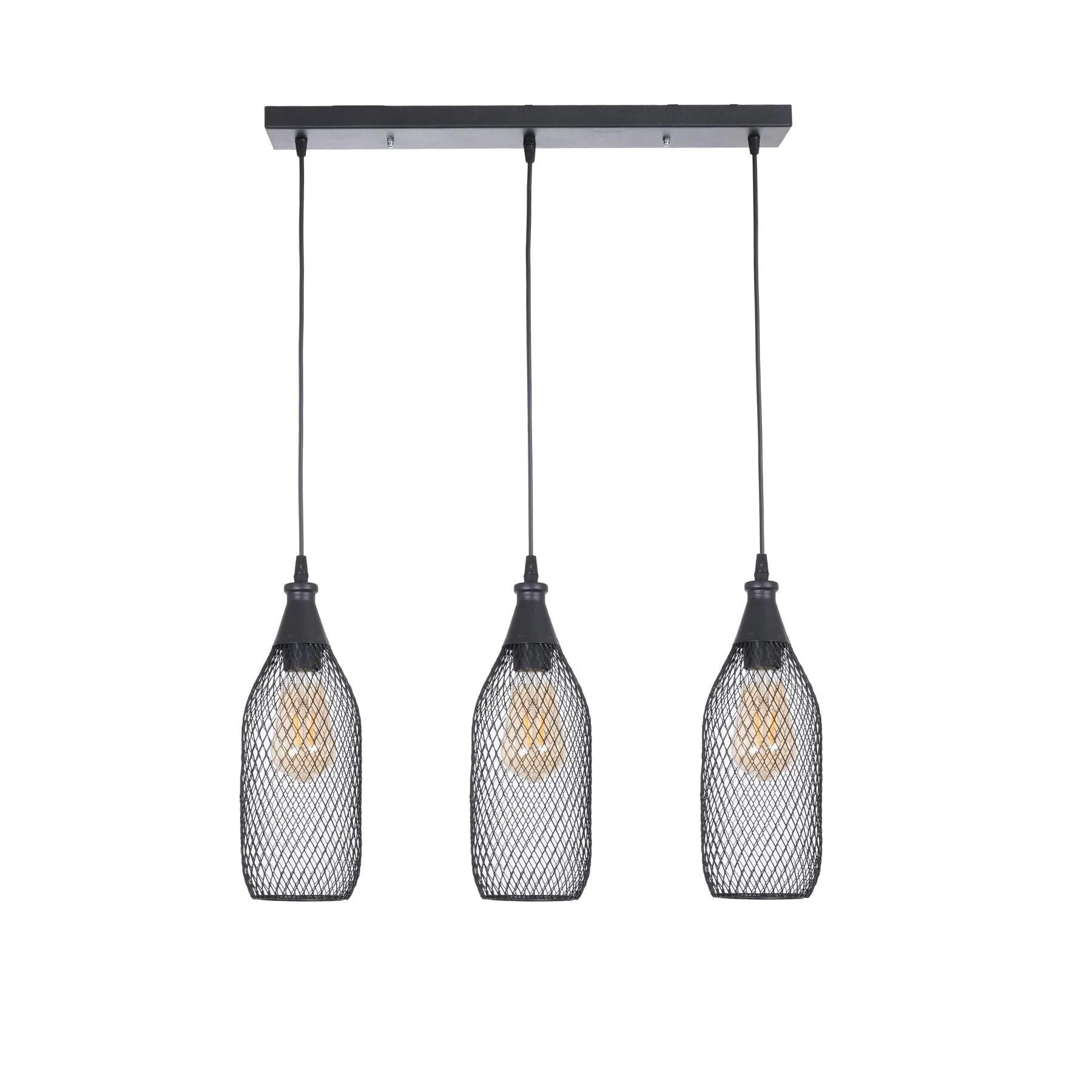 

Efes Modern Design Black Color - Кафе - Гостиная - Спальня - Детская комната Проводная 3-рядная люстра