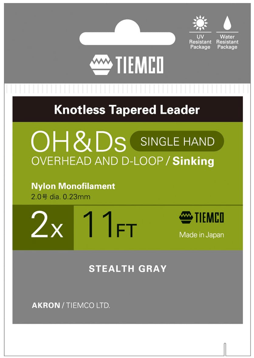 

TIEMCO Leader Overhead & Deep Sinking Single Nylon Reel, 11FT, 2X, Stealth Gray, 175002311020