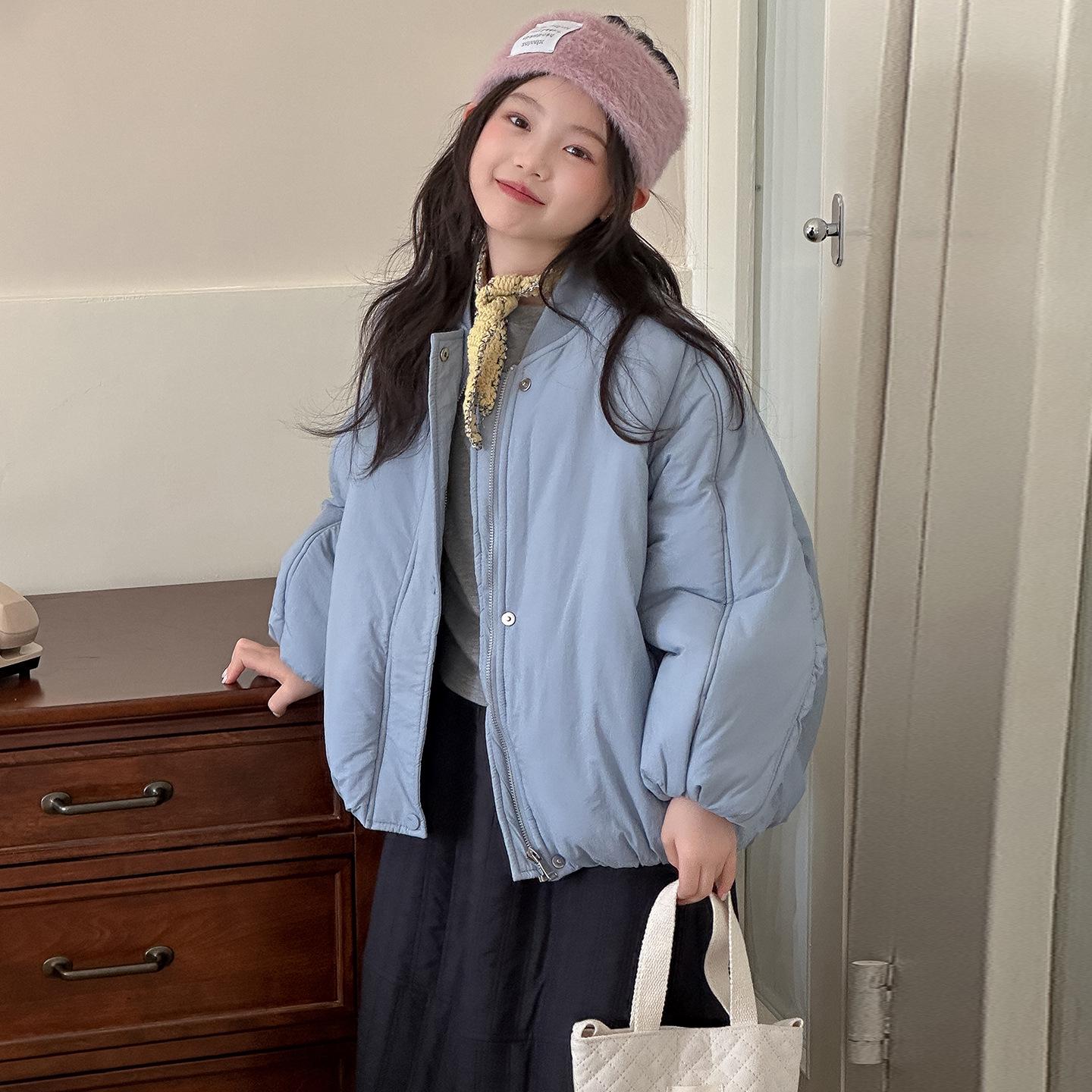 

Girls Trendy Quilted Cotton Baseball Jacket - Autumn/Winter 2025 Kids Fashion Outerwear 150 cm