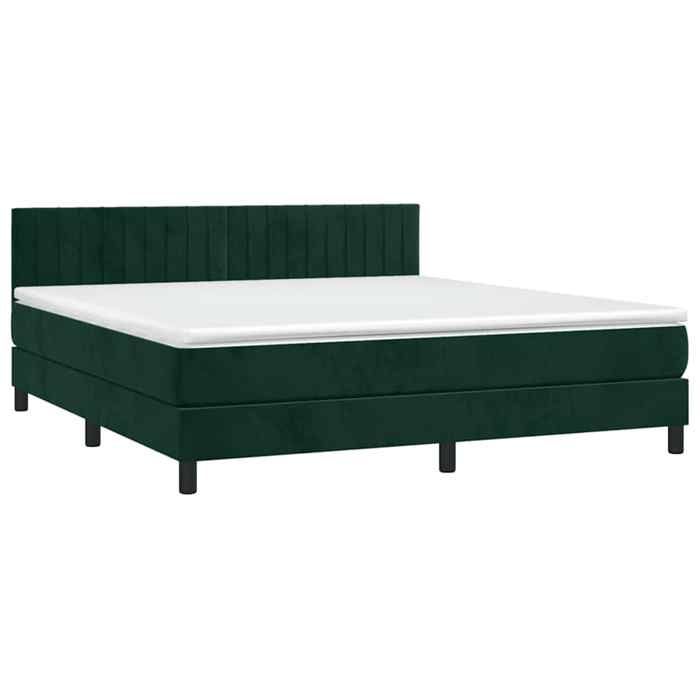 Maison Exclusive - Sommier à lattes de lit avec matelas LED Vert foncé 160x200 cm