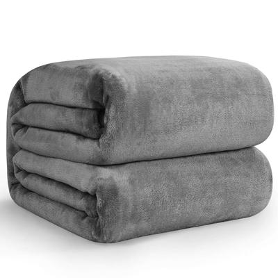 Hansleep Single Winter Blanket, Microfiber, Soft and Comfortable, Washable, Anti-Static, Suitable for All Seasons (140x200cm, Gray)