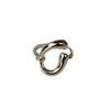 Su Chuang S925 Sterling Silver Irregular C-Shaped Open Ring for Women - Korean Design, Versatile and Unique.