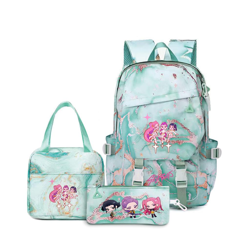 Witch Hunters Three-Piece Backpack Kpop Demon Unters Printed Backpack Lunch Bag