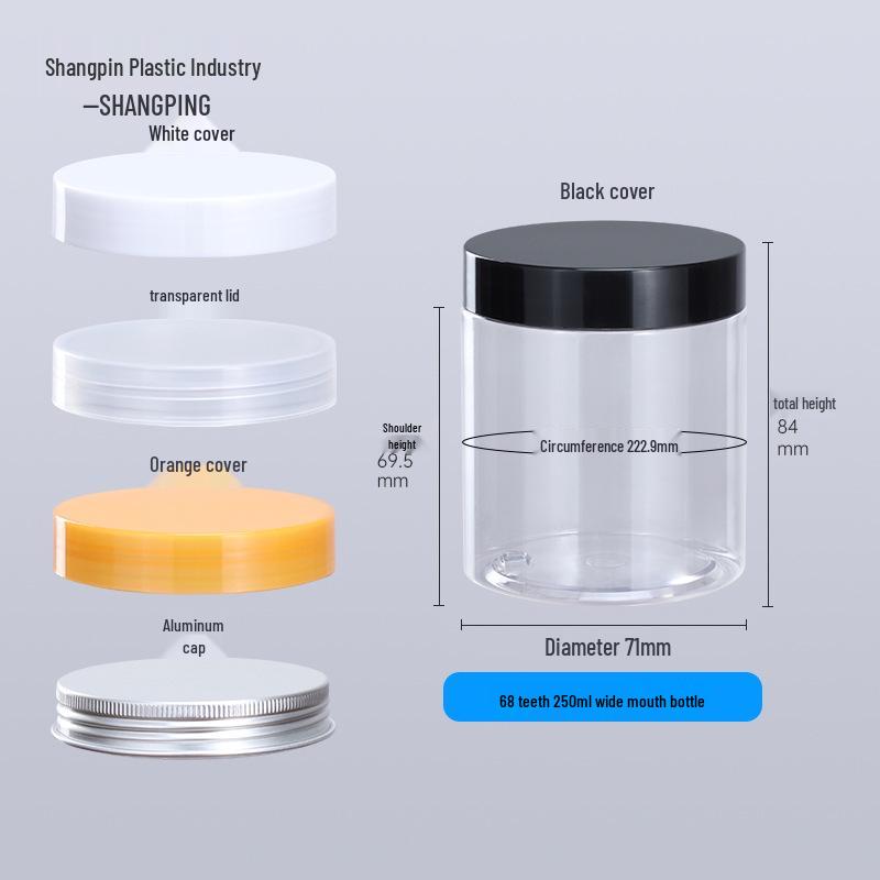 100ml Matte Cream PET Plastic Refill Jar - Transparent Wide Mouth Cosmetic Bottle for Face Cream & Hair Mask