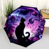 Mondlicht Katzen Garten Kompakter Reise Automatischer Regenschirm Kompakt & Langlebig 8-Rippen Design Kompaktes Design für den Außenbereich Täglichen Gebrauch Modisch