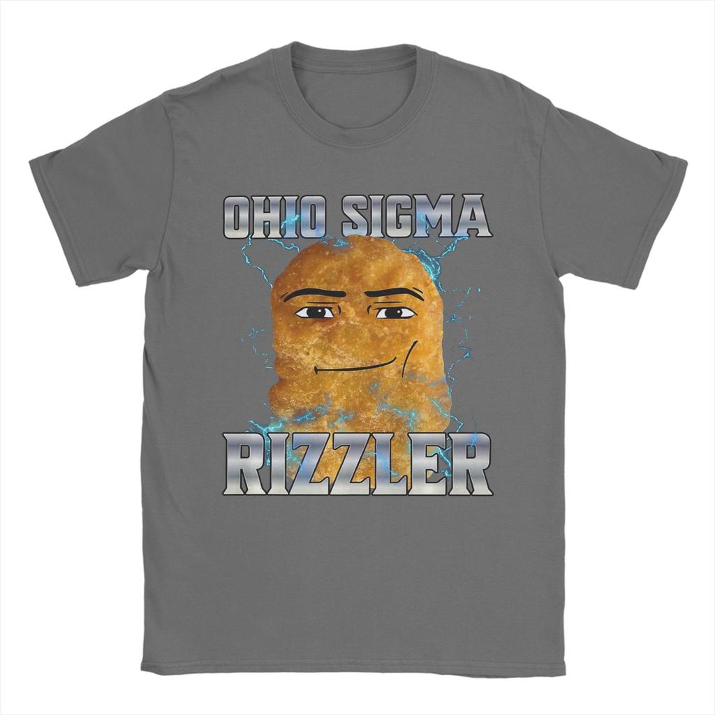 Ohio Sigma Rizzler T-Shirt for Men Funny 100% Cotton Tee Shirt Round Neck Short Sleeve T Shirt Summer Tops