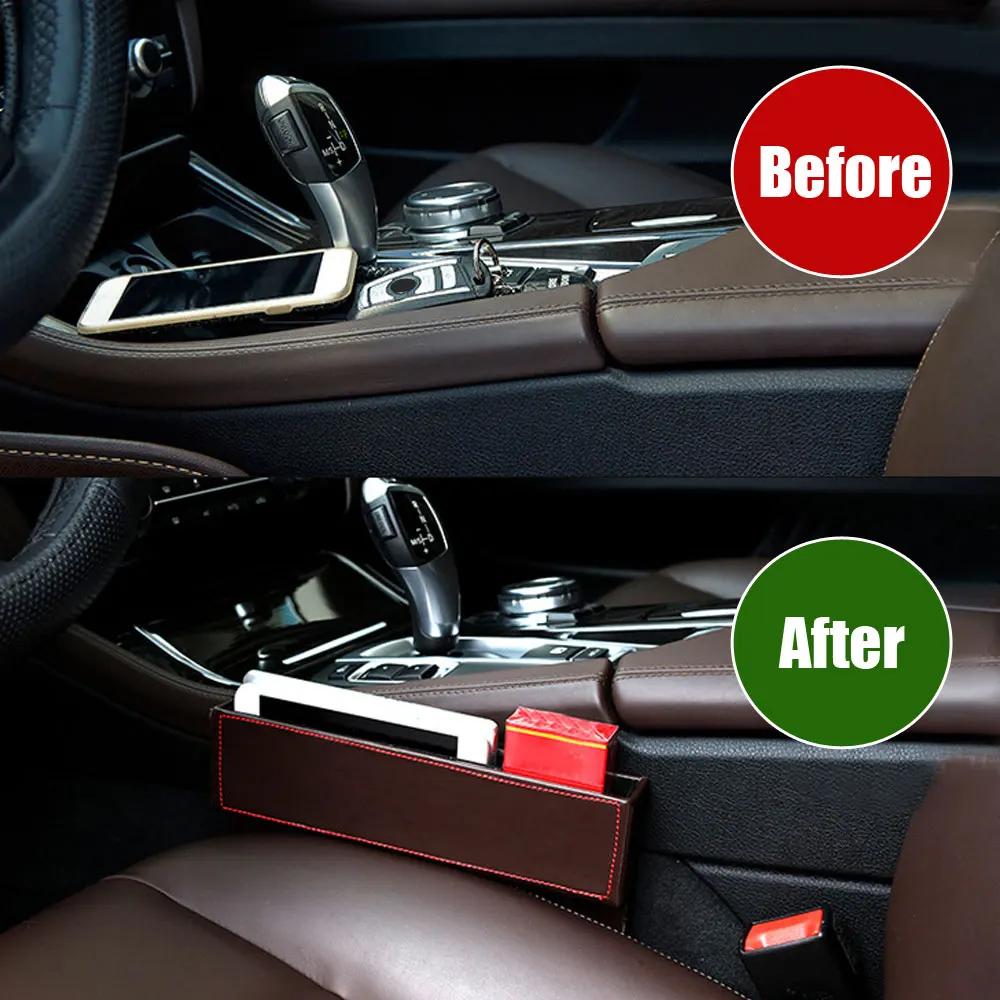 Universal Car Seat Crevice Storage Box Multi-Purpose Car Gap Filler Organizers Carrying Pocket Middle Side Content Phone Holder