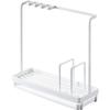 Sponge & Cleaning Tool Stand, White, Approx. W25 X D9 X H24.5cm, Tower, Double-Sided Tray, Sponge Rack, Tool Hooks, 4993