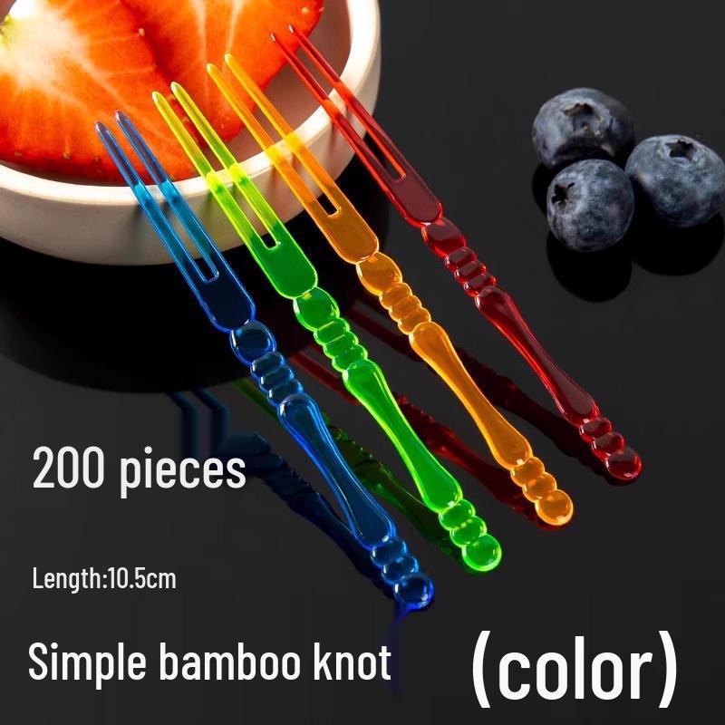 Individually Wrapped Disposable Transparent Plastic Fruit and Cake Forks - Elegant Skewers and Picks