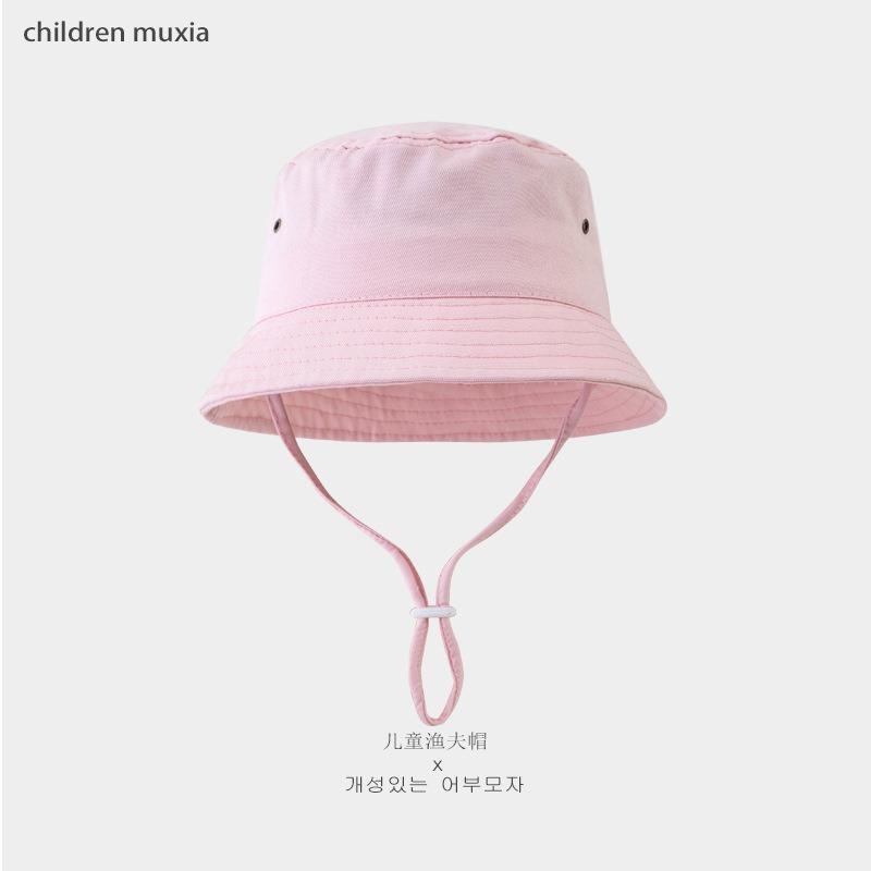 

Spring fashion spring outing children s bucket hat solid color printable outdoor sunshade sunscreen team building sunshade hat cotton 4-8 years old 54 yards