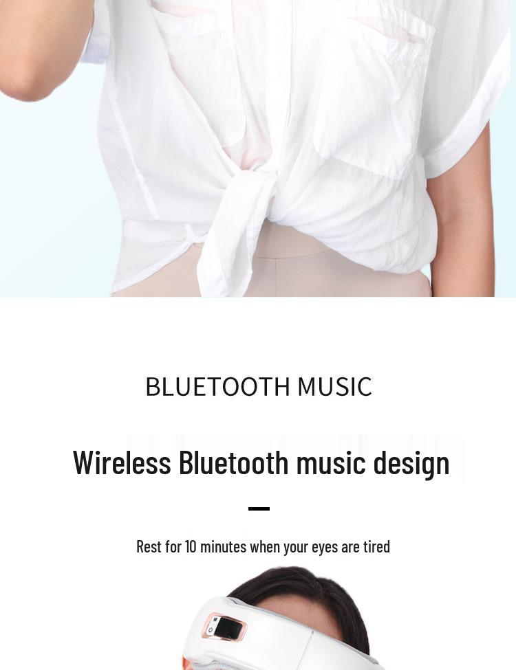 Portable Bluetooth Eye Massager with Air Pressure, Heat, and Vibration