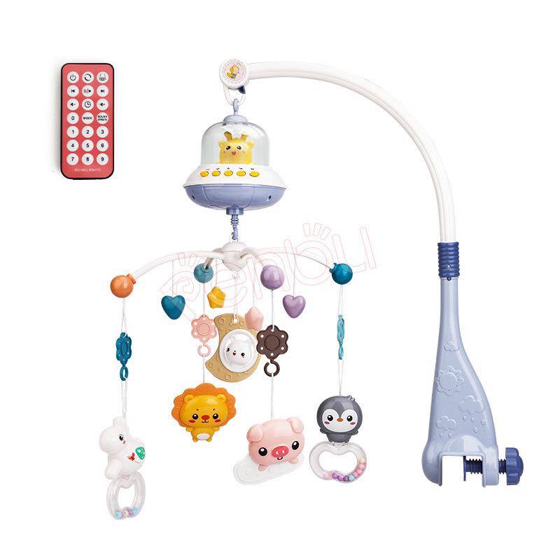 Baby Music Projector Bedside Rattle: Soothing Rotating Bell with Remote Control for Infants 0-1 Year