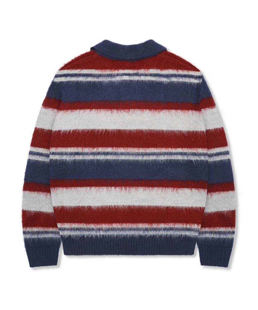 GLACK Gnt080 Good Will Retro Stripe Hairy Knit (Navy)