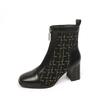 High Heels Ankle Boots Women Chunky Square Toe Shoes Woman 2024 Trend Winter New Chelsea Snow Botas Zipper Goth Mujer Zapatos