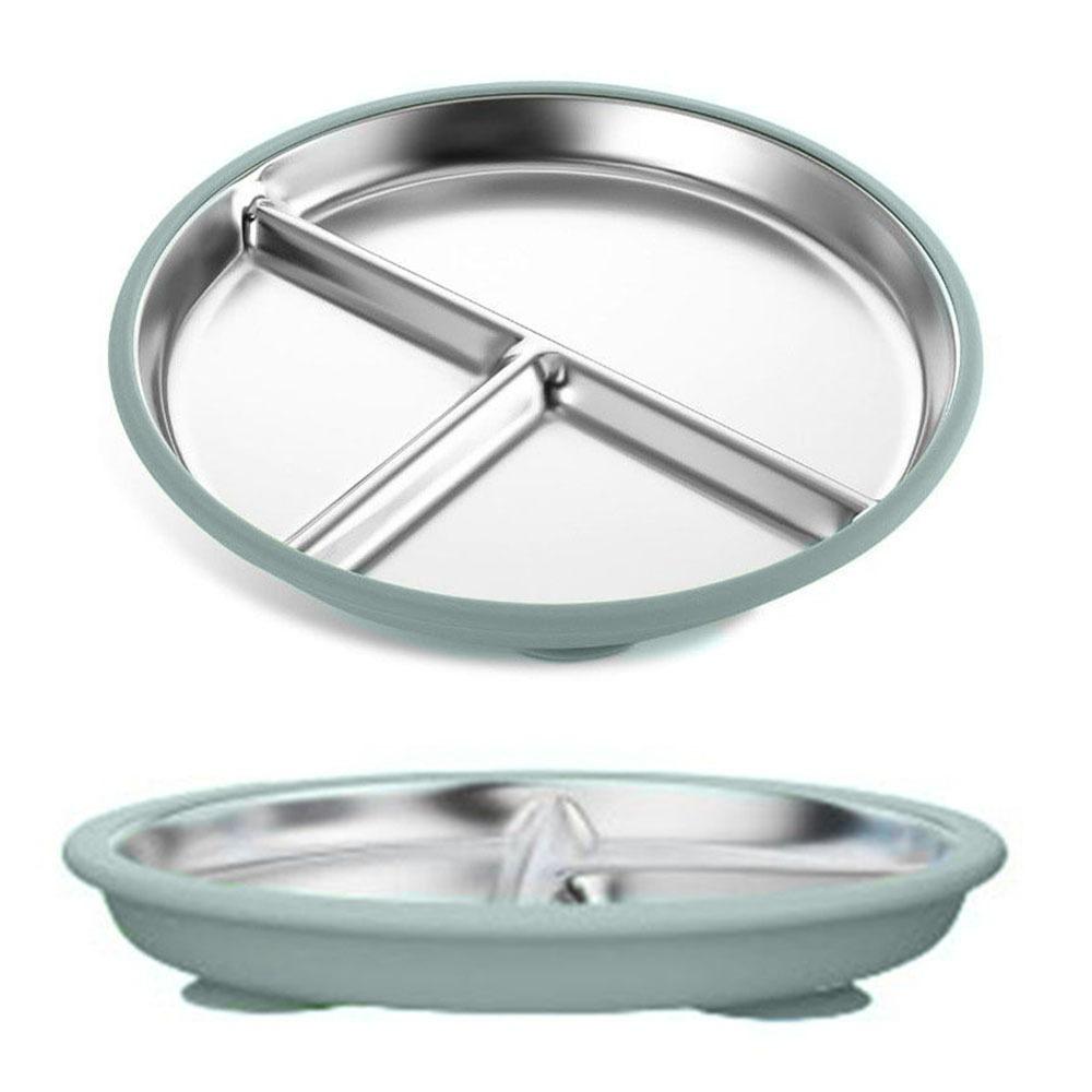 Silicone Suction Cup Children 3 Grids Dishes Kids Feeding Bowls  Toddle Training Tableware
