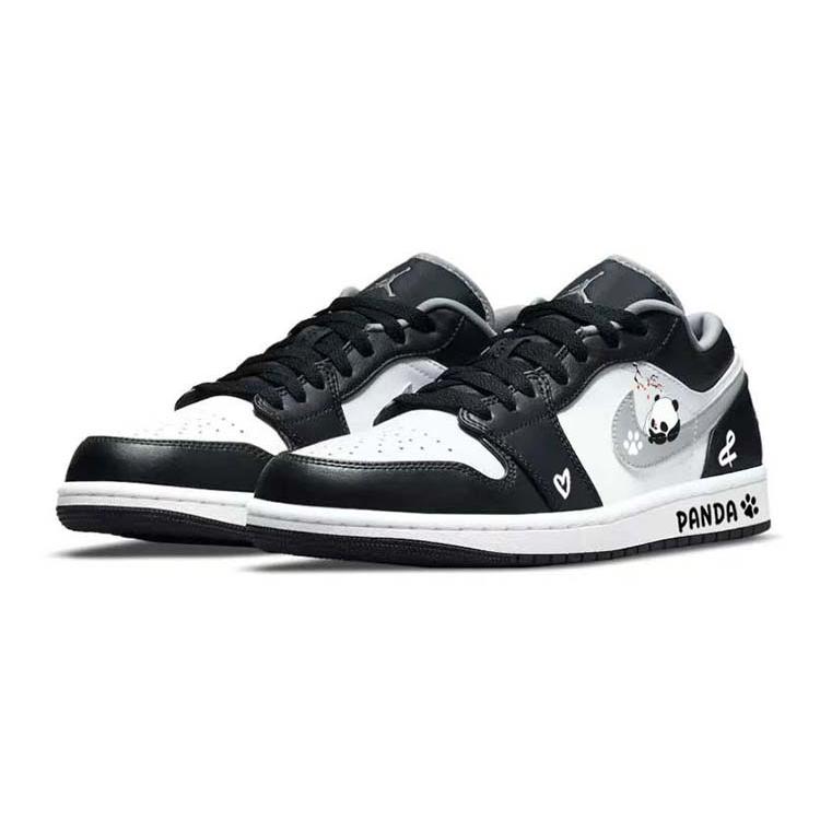 Jordan Air Jordan 1 Plum Blossom Tarepanda, Lazy Panda Cute Cushioning Slip Resistant Low top Vintage Basketball Shoes 553558-040(Team56-)
