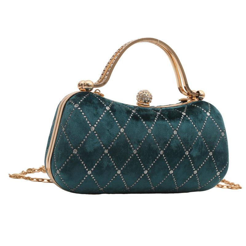 New Trend Women's Handbag Textured Velvet Simple Small Square Bag Chain Shoulder Crossbody Bag