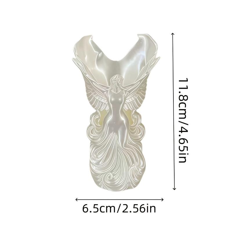 3D printed angel vase with angel wings. Multi-functional desktop organizer for pens and makeup brushes, light luxury home decorative ornament.