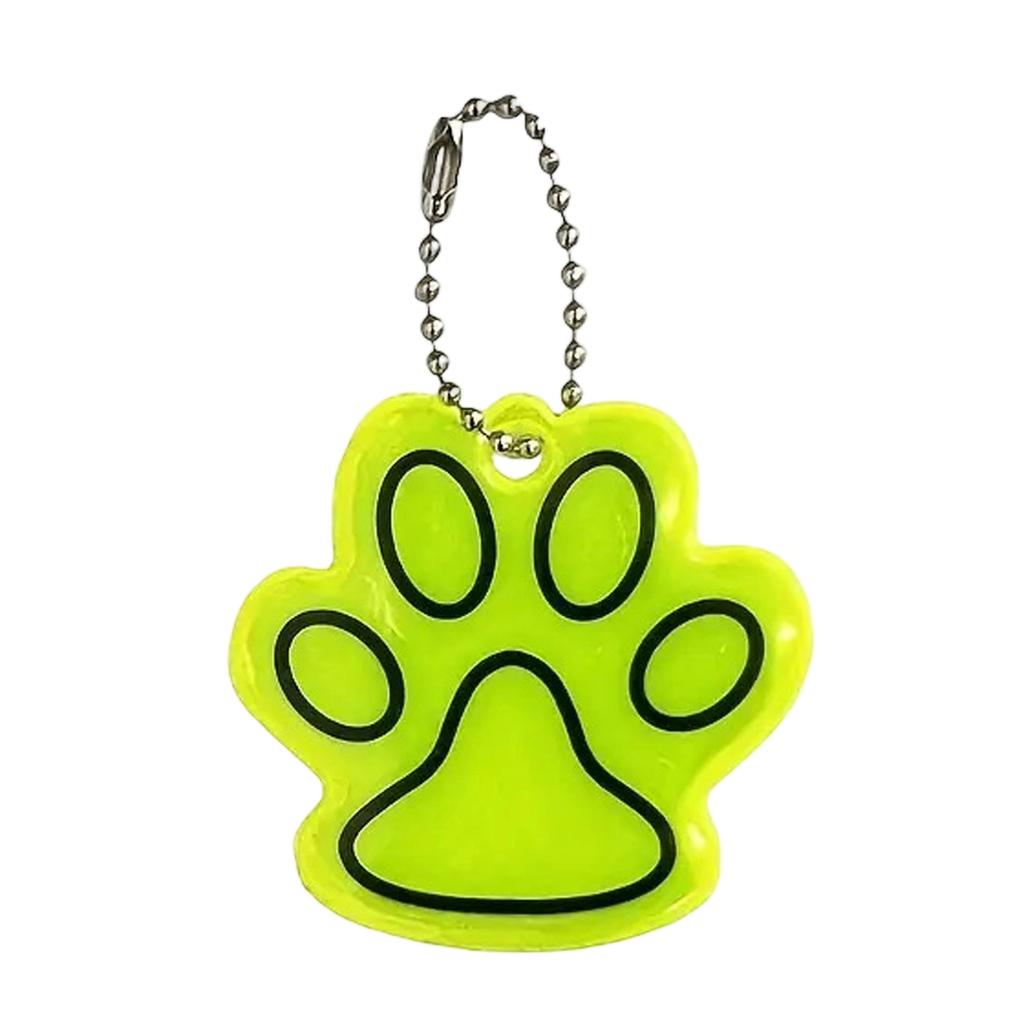 1-2PCS Cute Cat Paw Reflective Keychain Night Safety Kids Pet Double-sided Reflective Backpack Accessories Pendant