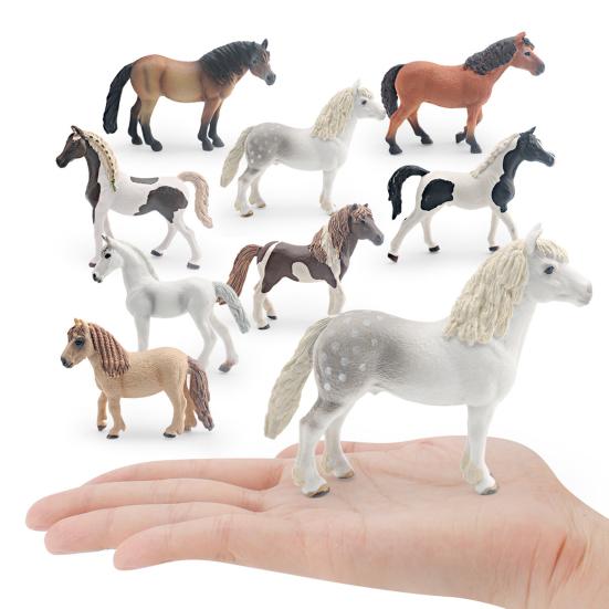 PVC Simulation Horse Figurine Miniature Pony Stallion Mare Sculpture Educational Toy Farm Animal Model Decoration Ornament