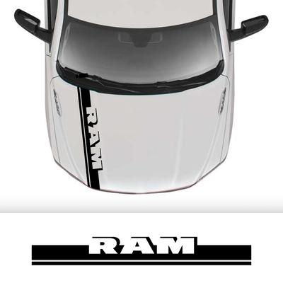 Pegatina para Capó de Coche Para Dodge RAM 1500 2500 3500 Rebel TRX Kit de Rayas para Pick-up Calcomanía Decorativa Estilo Camión Cubierta de Vinilo Accesorios para Automóvil