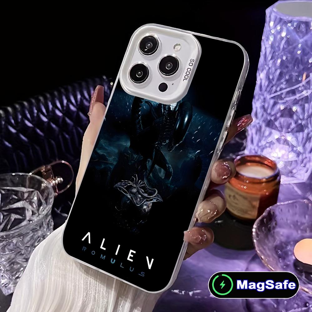 Alien Romulus Mobile Cell Phone Case for iPhone 17 16 15 14 13 12 11 X XR XS 8 7 Air Pro Max Plus White Translucent Cover
