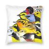 Songbirds Warblers Pillowcase Polyester Linen Velvet Creative Zip Decor Pillow Case Sofa Seater Cushion Case Wholesale X