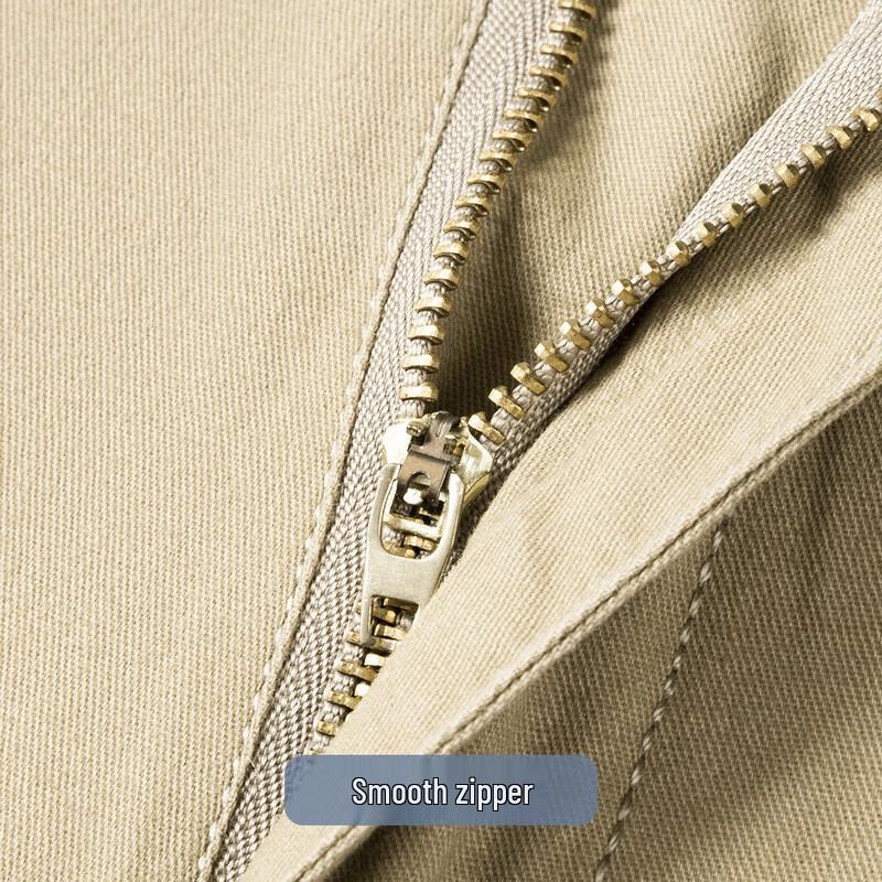 Futing Men's 100% Cotton Pleated Business Casual Trousers