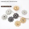 10Sets Versatile Flower Snap Buttons 21mm Vintage DIY Craft Buttons Black/Gold/Silver Sew On Fasteners