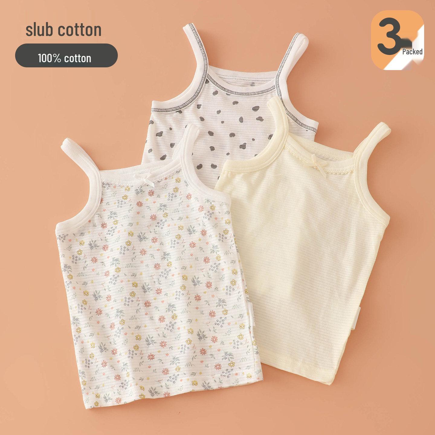Girls Cotton Camisole Pajama Top - Cartoon Print Size 120
