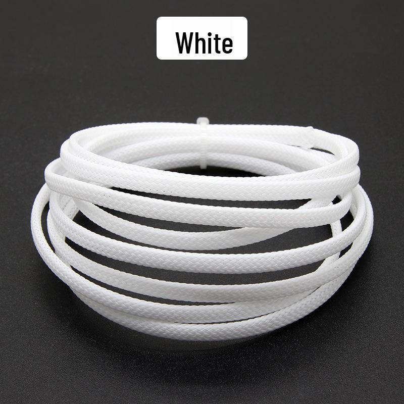 PET Braided Expandable 3mm Snakeskin Mesh Audio Cable Sleeve, Nylon Shockproof, 5 Meters
